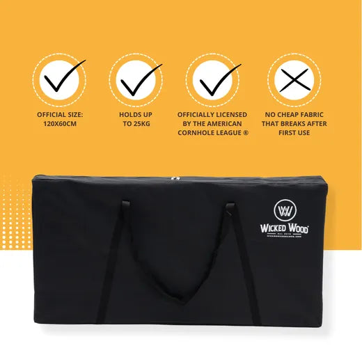 Cornhole Starting Kit – Wicked Wood – Qualité ACL – 90x60 cm – Inclus 1 Planche & 2x4 Sacs – pour Intérieur & Extérieur